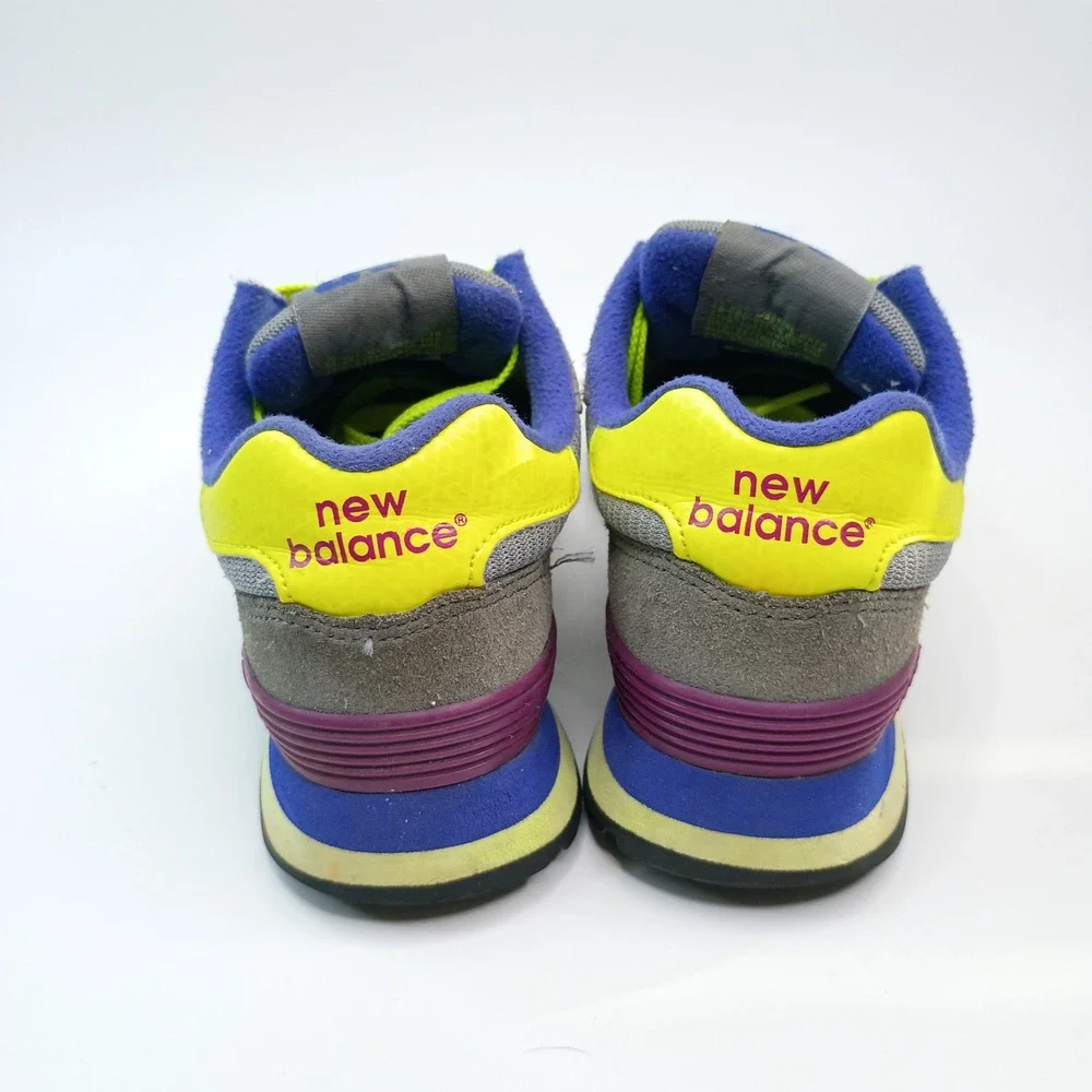 New Balance‎ 515 Kids Shoes Grey Purple Yellow Blue Sneakers WL515GP Size 5.5 US